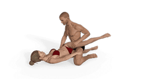 Twisted Kneeling Scissors Sex Position